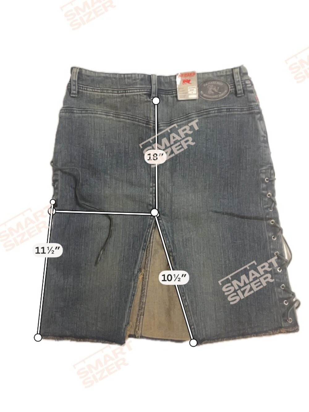 Parasuco NWT Denim Mini Skirt Corset Lace-Up Sides Sz 8 - Picture 5 of 14